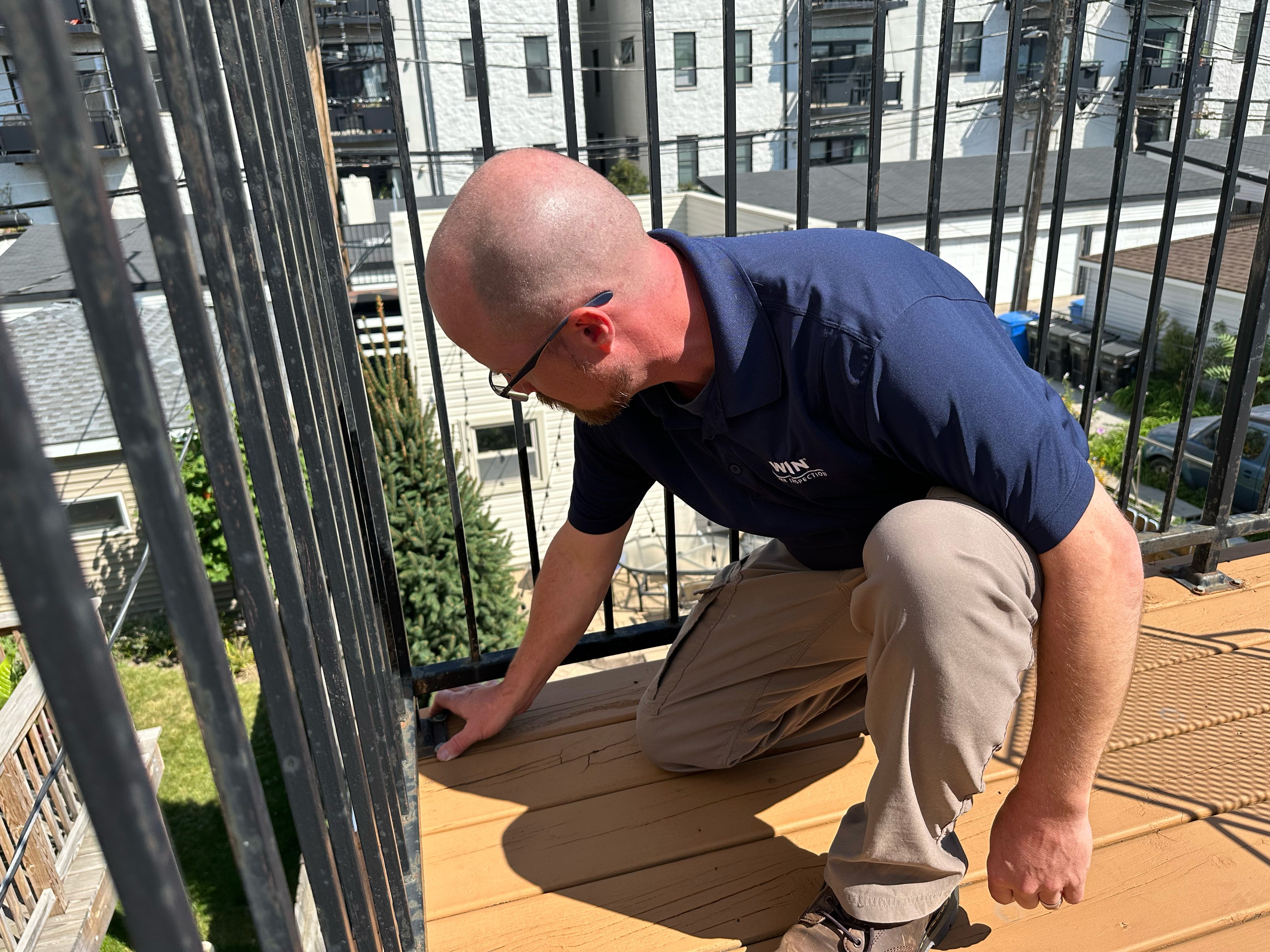 David Davis doing a deck inspection