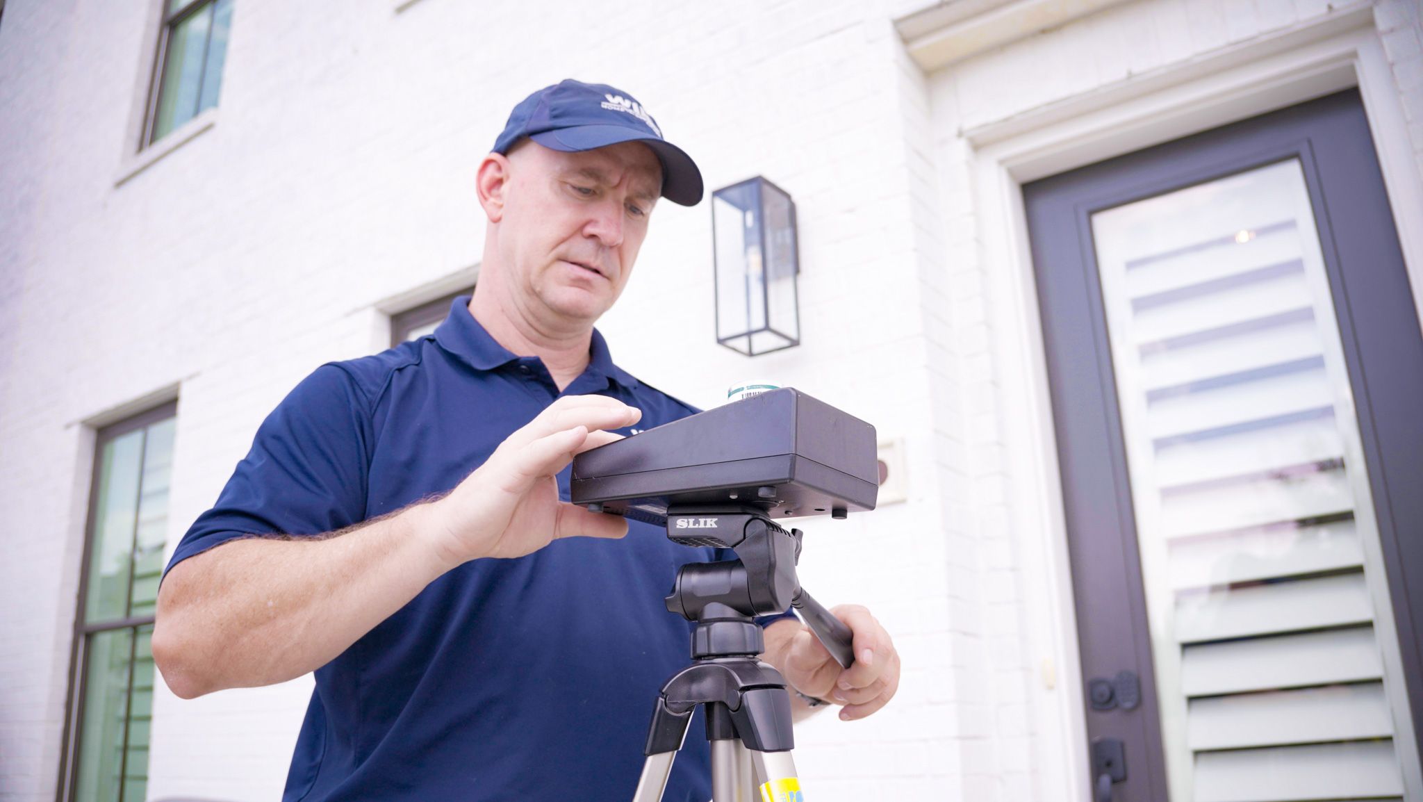 WIN Home Inspector preparing for an Air Quality Test