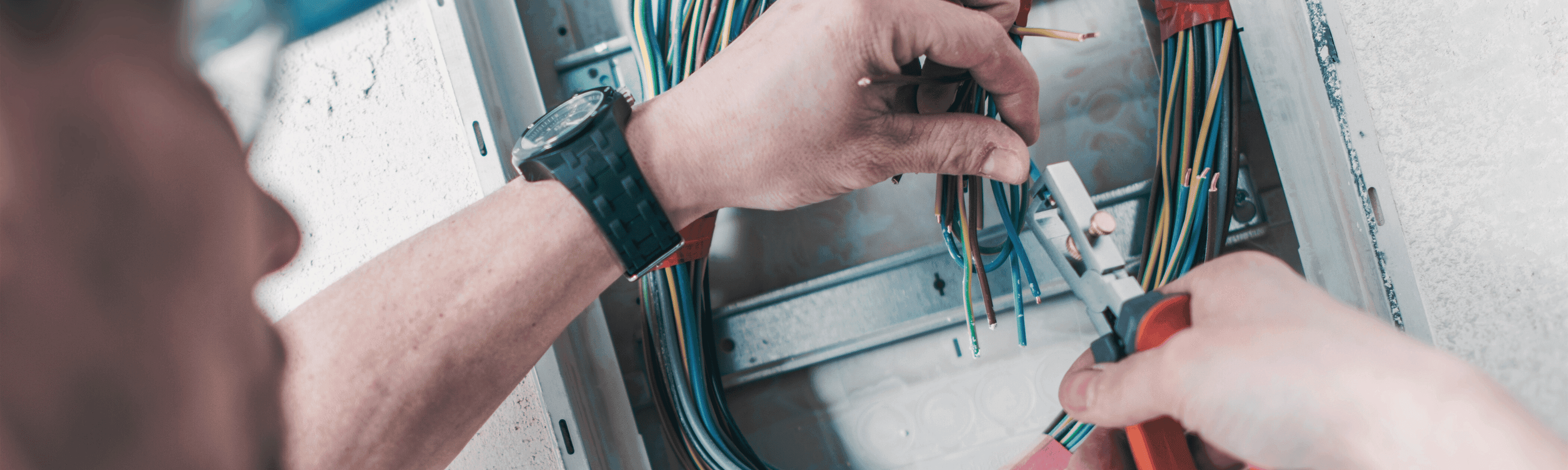 Electrician fixing electrical wirings 