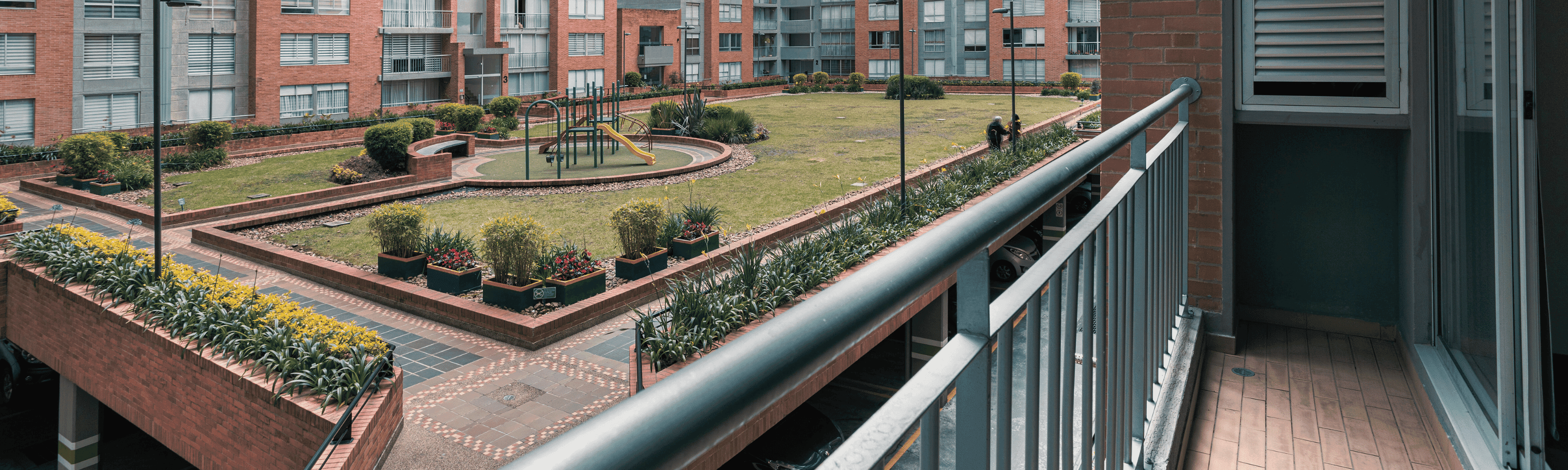 Guard railing at the apartment home