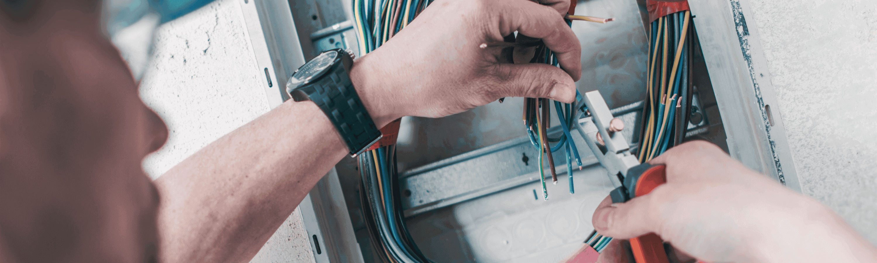 Electrician fixing electrical wirings 