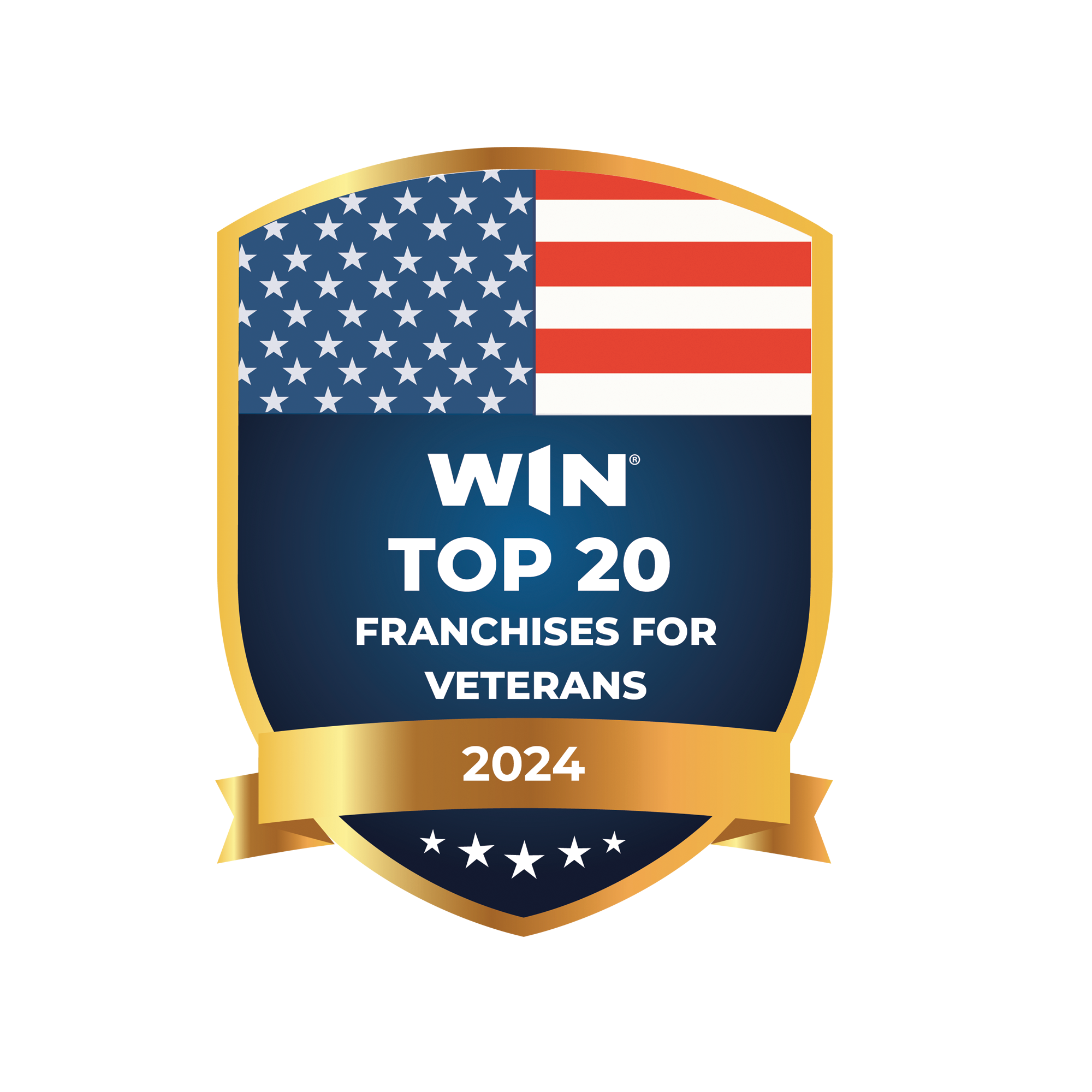 WIN Top 20 Franchise For Veterans Badge 2024