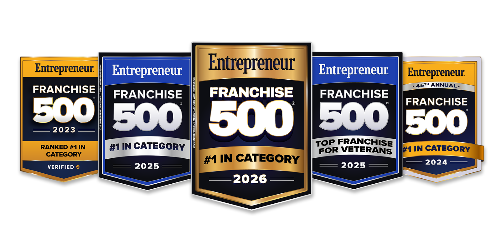 Entrepreneur Franchise 500 awards for WIN Home Inspection, 2023 through 2026